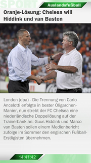 Digital Signage Content Kanal SportsLine - Auslandsfußball im 9:16 Querformat