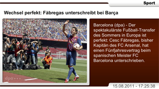 Digital Signage Content Kanal InfoLine - Sport im 16:9 Querformat
