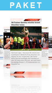 Dazu passender Content Kanal SportsLine - Gesamtpaket mit dem Inhalt Nachrichtenpaket mit allen 19 Sportkanälen im Hochformat aus der Kategorie: <a href="http://www.contboxx.com/shop/uebersicht.php?catid=31">dpa - SportsLine</a>