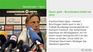 Digital Signage Content Kanal NewsScreen - Sport im 16:9 Querformat