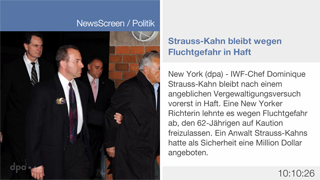 Digital Signage Content Kanal NewsScreen - Politik im 16:9 Querformat