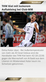DOOH content - Beispiel für SportsLine - Handball für Digital Signage Bildschirme im 9:16 Querformat.